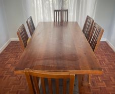 Dining table and six chairs