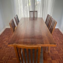 Dining table and six chairs
