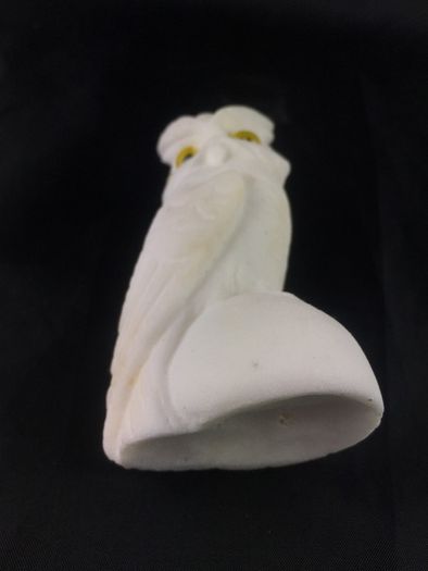 Alabaster snow owl figurine