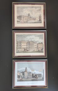 James Malton Dublin Prints 1790s Lying-In Hospital - Custom House - new GPO Set