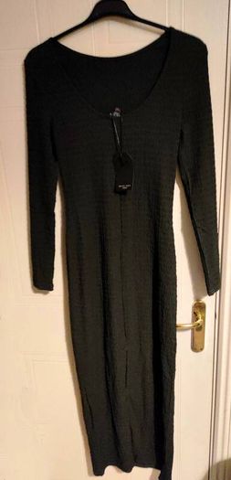 Textured Black Maxi Dress BRAVE SOUL London Size UK 8