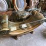 Throne shaped glass topped gilt gold dining  table Image 4