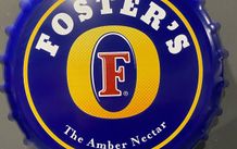 Fosters Bottle Cap wall display