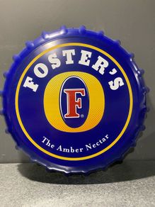 Fosters Bottle Cap wall display