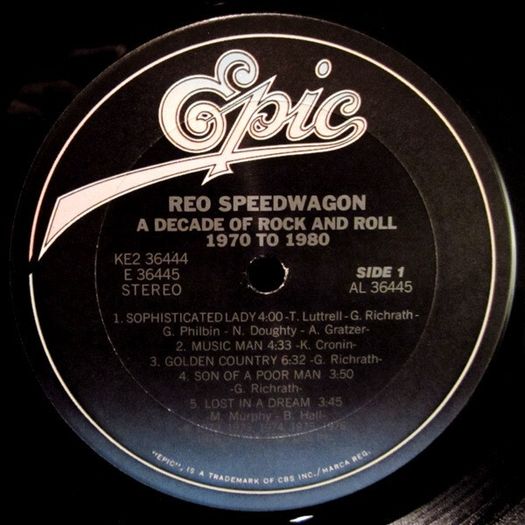 REO Speedwagon A Decade Of Rock And Roll 1970-1980 2lp