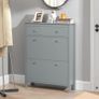 Shoe Cabinet with Drawers Tall Shoe Storage Cupboard, Black or Grey Image 4