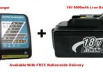 Charger & 6000mAh Battery Bundle for Makita Range of Tools