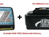 Charger & 6000mAh Battery Bundle for Makita Range of Tools