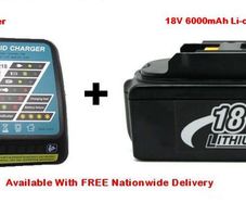 Charger & 6000mAh Battery Bundle for Makita Range of Tools