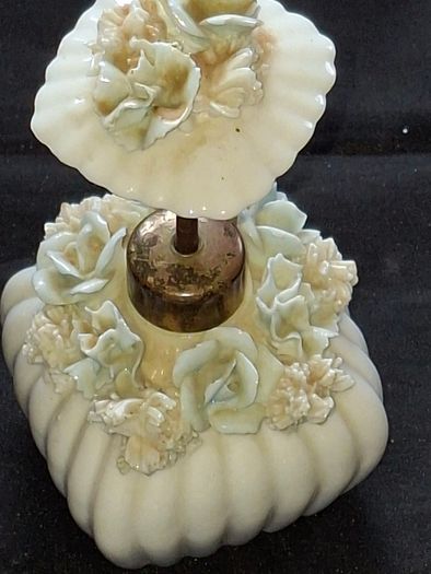 Beautiful Old French Floral Porcelain Perfume Atomizer, Postage Available or Collection