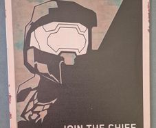 Vintage Style  Metal Sign. HALO, the master cheif.