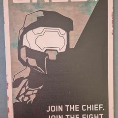 Vintage Style  Metal Sign. HALO, the master cheif.