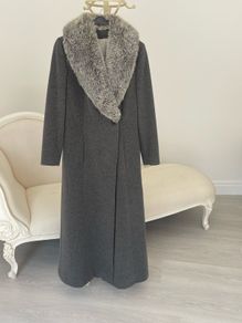 Coat grey long size 10