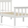 _Solid Pine Wood Bed Frame Solid Wood Bed Single Bed Futon Bed Frame Slatted Frame Bedroom White 100 x 200 cm Image 4