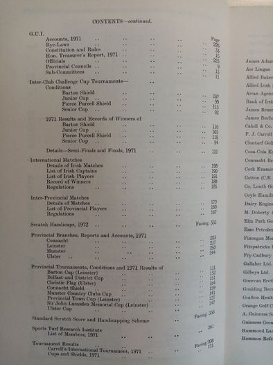 Vintage Golfing Union of Ireland Yearbook 1972 - Vintage Irish Golfing Book