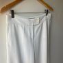Paul Costelloe White Wide-Leg Tailored Trousers Image 2