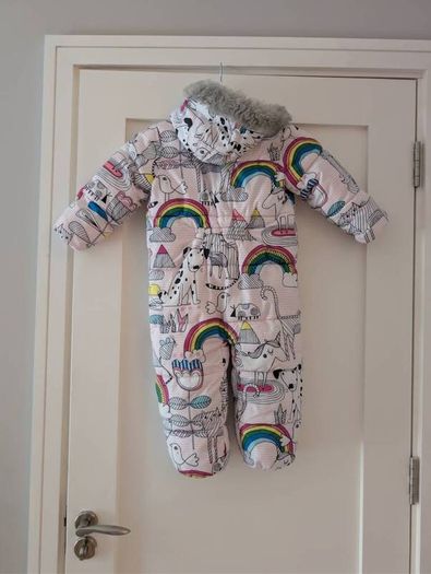Next Baby Girl Snowsuit/Pramsuit, Rainbow Animal Print