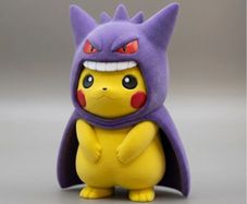 Pikachu wearing Gengar's iconic poncho