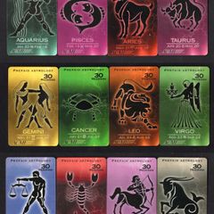 ACMI Set of 12 Astrology Prepaid Call Cards Used