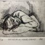 picture etching a figurative sketch of a person resting or sleeping Image 5
