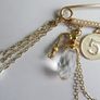 Vintage Luxury Camellia Flower Tassel Brooch with Rhinestones & Faux Pearls Image 5