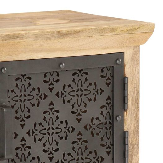 TV Cabinet with Steel Doors 120x30x40cm Solid Mango Wood