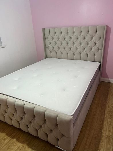 Double & King Size Bed Frame With Mattress Opt