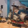Two Wooden Hand Painted Ships Image 2