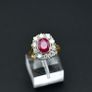 Antique 1940s Ruby & Diamond Cluster Ring - 18ct Image 4