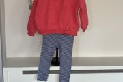Baby Girls Red Sweater &amp; Navy &amp; White Leggings from Marks &amp; Spencer