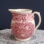 Vintage MASON'S Patent Ironstone China 50 oz Pitcher with Rope Edge in the Red & White VISTA Pattern Image 3