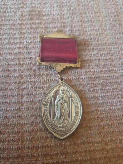 Unique Item. Late 1800s Religious Medal. Sacred Heart of Jesus. Religious.
