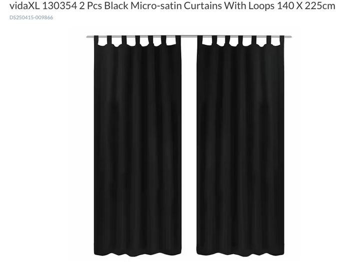 Micro-Satin Curtains with loops (VidaXL)