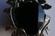 Vintage Black Onyx Sterling Silver 925 Pendant and Necklace length 19,5" - 9g