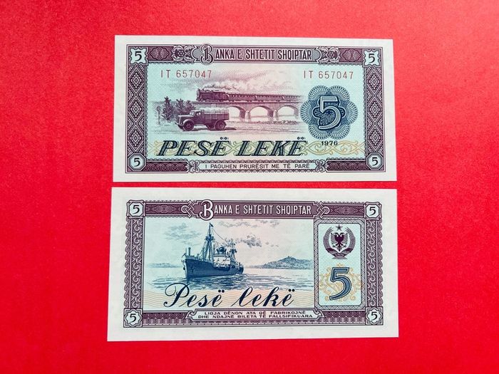 Albania   5  LEKE   1976   Pick  42a    ( Uncirculated )