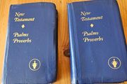 New Testament- Psalms Proverbs. X 2 Vintage 1980s  Pocket Size Hardback In Good Condition.  See Photos For Same.