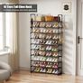 Metal Shoe Rack, 10 Tier Shoe Storage Organizer with Hooks,Fit 40-45Pairs Shoes,Metal Tall Shoe Shelf for Closet,Entryway,Garage,Bedroom,Cloakroom Image 4