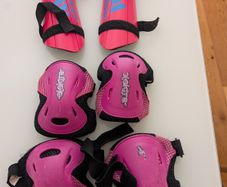 Kids Pink Protective Gear Bundle - Adidas Shin Guards & Elektra Pads Set