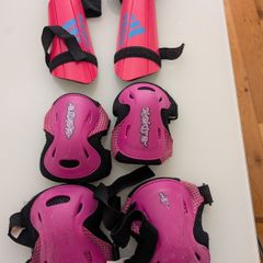 Kids Pink Protective Gear Bundle - Adidas Shin Guards & Elektra Pads Set