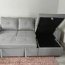 Silver Grey Corner Sofa Bed Storage/Free delivery Image 2