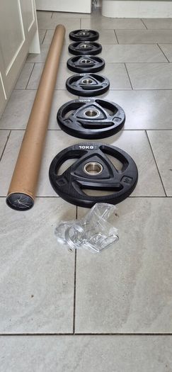 brand new olympic tri grip weight lifting set A