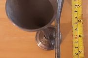 two nice stamped pewter goblets/ bud vases