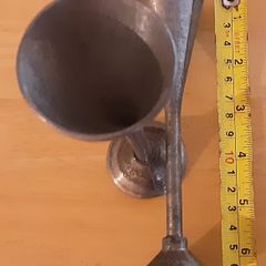 two nice stamped pewter goblets/ bud vases