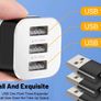 3 Port USB Charger Hub Splitter Multi USB Charging Adapter Black White Image 2
