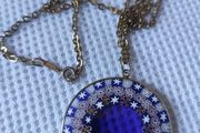 Millefiori glass pendant necklace