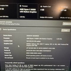RTX 3050TI - Ryzen 5 - 16GB Ram - HP Pavilion