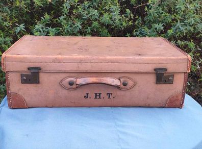 Vintage Hand built leather trunk