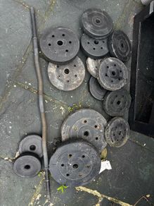 50kg weights and bar