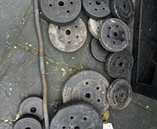 50kg weights and bar