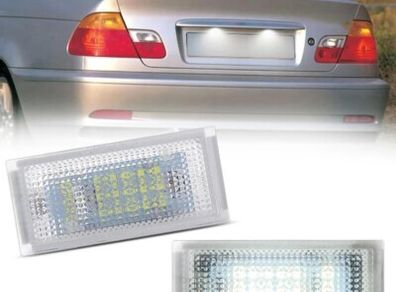 For BMW 3 Series E46 Sedan Touring Estate Compact White 2PCS Number Plate Lights License Plate Lamps CANBUS Car No Error